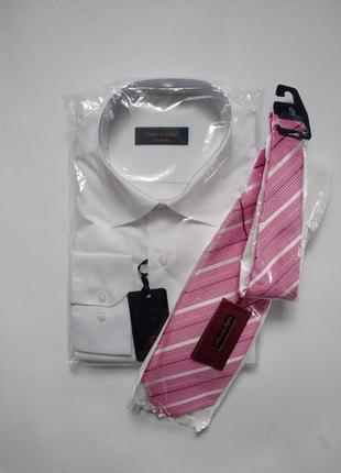 Белая мужская рубашка + галстук