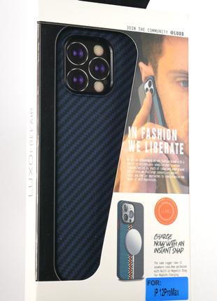 Чехол Luxo Free Air CarBon with MagSafe iPhone12PROMAX Blue