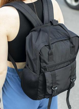 Стильный черный женский городской рюкзак URBAN тканевой с 9 от...