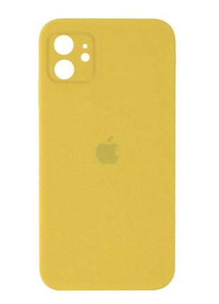 Чехол Silicone Case Square iPhone 11 Yellow (4)