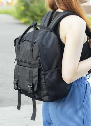 Жіноча чорна міська сумка-рюкзак&nbsp;urban з тканини з 9 відд...