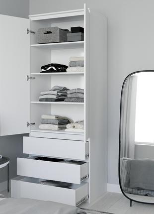 Шкаф с полками для одежды Moreli T-210 2100x800x500 Белый