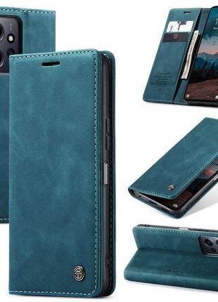 Чехол книжка Caseme с магнитом для Xiaomi Redmi Note 12 зеленый