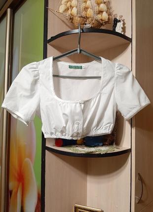 Баварская блуза кроп топ винтаж октоберфест