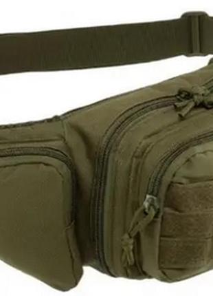 Поясна сумка тактическая военная на одно плечо eagle molle хаки