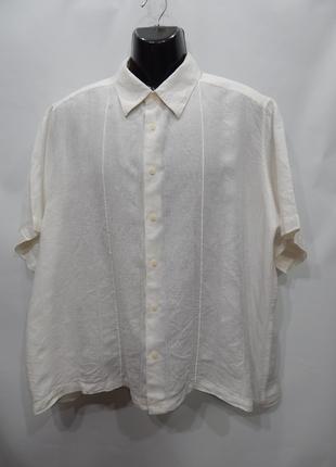 Мужская льняная рубашка с коротким рукавом Claiborne р.54 031Д...