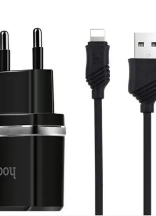 Сетевое зарядное устройство Hoco Smart dual USB charger + кабе...