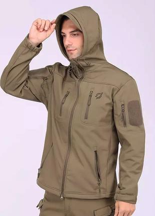 Тактична куртка Eagle Soft Shell JA-01-0 з флісом Olive Green ...