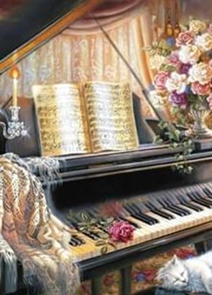 Набір Алмазна мозаїка вишивка "Рояль" піаніно фортепіано на пі...