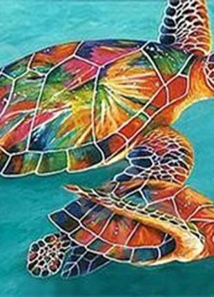 Набор Алмазная мозаика вышивка Черепахи плавают в море облака ...