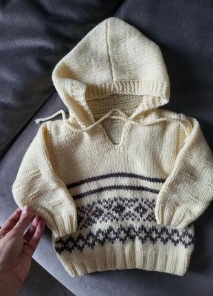 Вязаный свитер детский на 1 год,