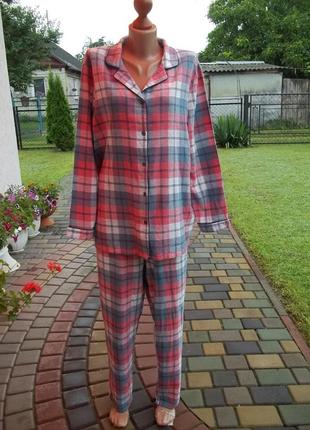 ( 48 / 50 р) damart хлопковая пижама костюм женская байковая б...