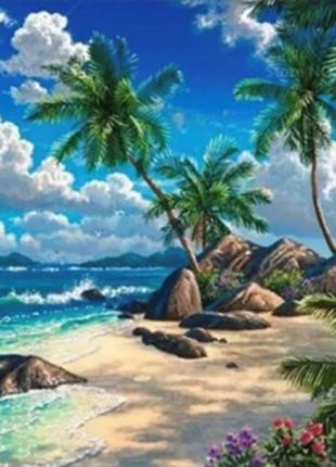 Набір Алмазна мозаїка вишивка Райський куточок біля моря Гавай...