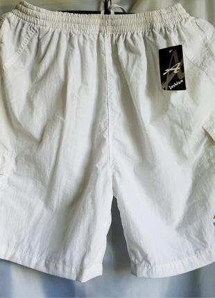 Мужские летние шорты белого цвета, плащевка внутри сетка