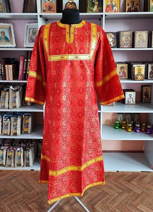 Стихарь из парчи на заказ (ткань в образцах) 100-110 см длина