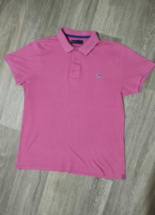 Мужская футболка / easy / поло / розовая коттоновая футболка /...