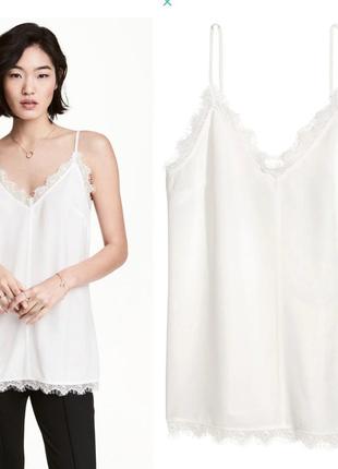Блуза белая с кружевом h&amp;m
