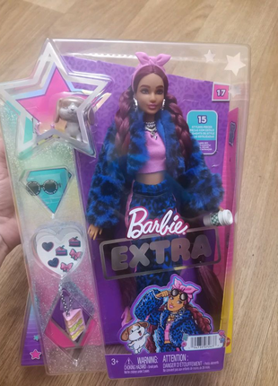 Барби Экстра в синем леопардовом костюме Barbie Extra Burgundy