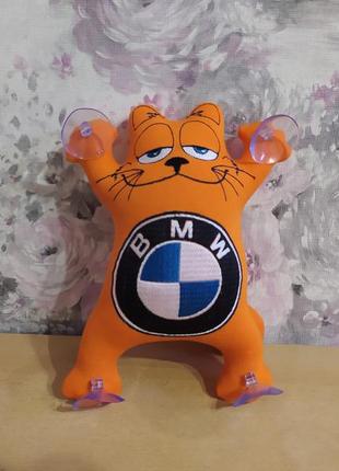 Игрушка кот саймона в машину c вышивкой bmw бмв оранжевый пода...