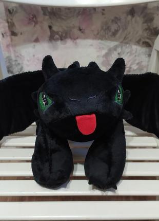 Плюшевая игрушка дракон черная ночная фурия беззубик 50 см 03763