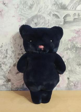 Плюшевая меховая игрушка синий медведь мишка подарок для ребен...
