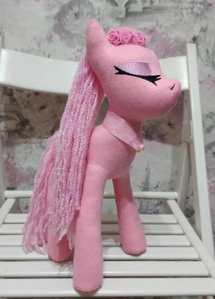 Фетровая мягкая игрушка пони розовый 35 см 03910