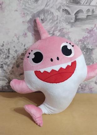 Плюшевая игрушка мама акула розовая подарок для ребенка 40 см ...