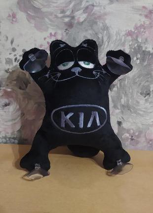 Игрушка кот саймона в машину c вышивкой kia киа черный подарок...