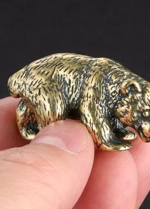 Фигурка статуэтка сувенир латунная металл латунь медведь мишка