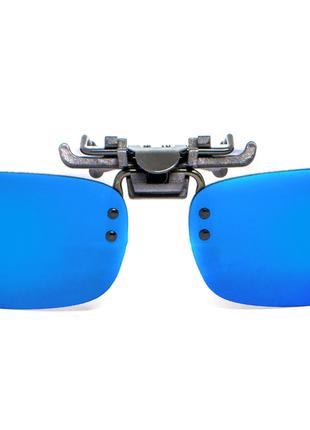 Поляризационная накладка на очки (зеркальная синяя)