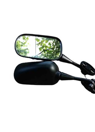 Зеркала на мотоцикл "прямоугольные" под два болта, черные (цен...