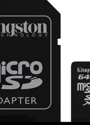 Карта памяти micro SDHC 64GB Kingston (class 10) (