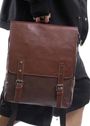 Городской женский рюкзак винтажный темно-коричневый