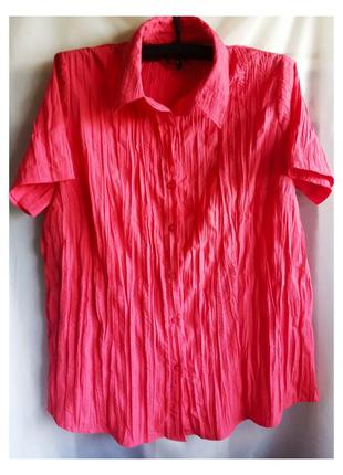 Хорошенькая женская кофточка блузка кораллового цвета, ткань ж...