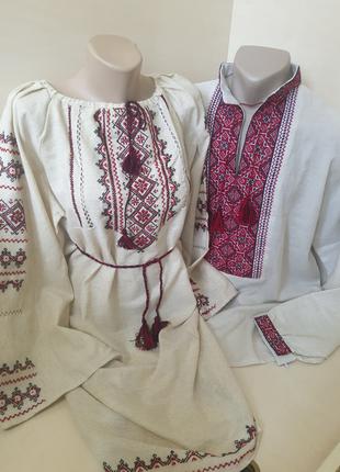 Льняная Рубашка Вышиванка мужская ручная вышивка р. 42 - 56