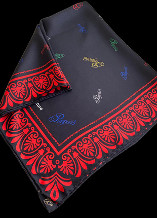 Шелковый платок pompöös couture 90*90 см италия черно-красная