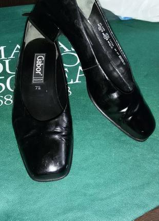Кожаные черные туфли gabor размер 41 1/2 (27.3 см)