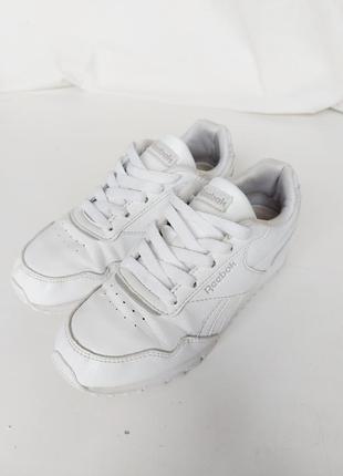 Кожаные кроссовки reebok 31-32 (21см) белые кеды ботинки
