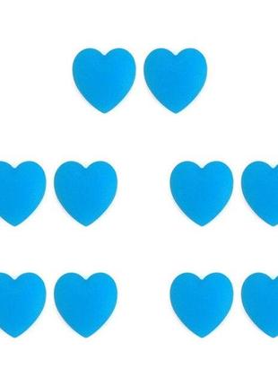 Фиксаторы - стопперы заушников для очков ( сердечки голубые )