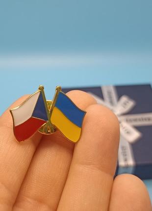 Значок/пин/брошка на одежду украина-чехия