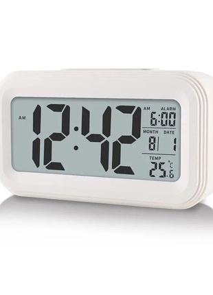 Настільний годинник St8020 з підсвічуванням та термометром, white