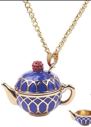 Кулон с чайником в стиле алиса в стране чудес безумное чаепитие