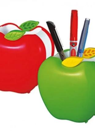 Підставка-стакан для ручок "Яблуко" пластикова, 3 кольори