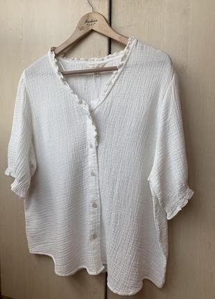 Новая очень красивая блуза из муслина в белом цвете от бренда ...