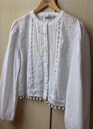 Невероятная блуза от zara с вышивкой в белом цвете