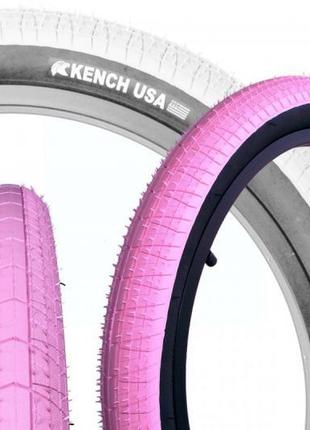Покришка велоcипедна BMX KENCH USA 30TPI чорно-рожева 20x2.35