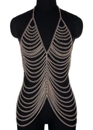 Сукня плаття з ланцюгів металеве золоте цепочки