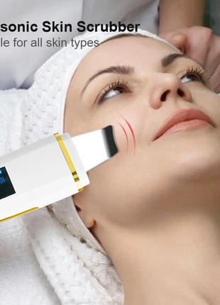 Скребок ультразвуковой вибрирующий для кожи лица, лопатка для ...