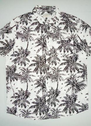 Рубашка  гавайская george casual viscose светлая гавайка (l)