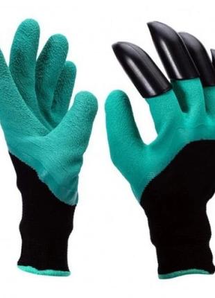 Перчатки садовые с когтями Garden Gloves для сада и огорода, S...
